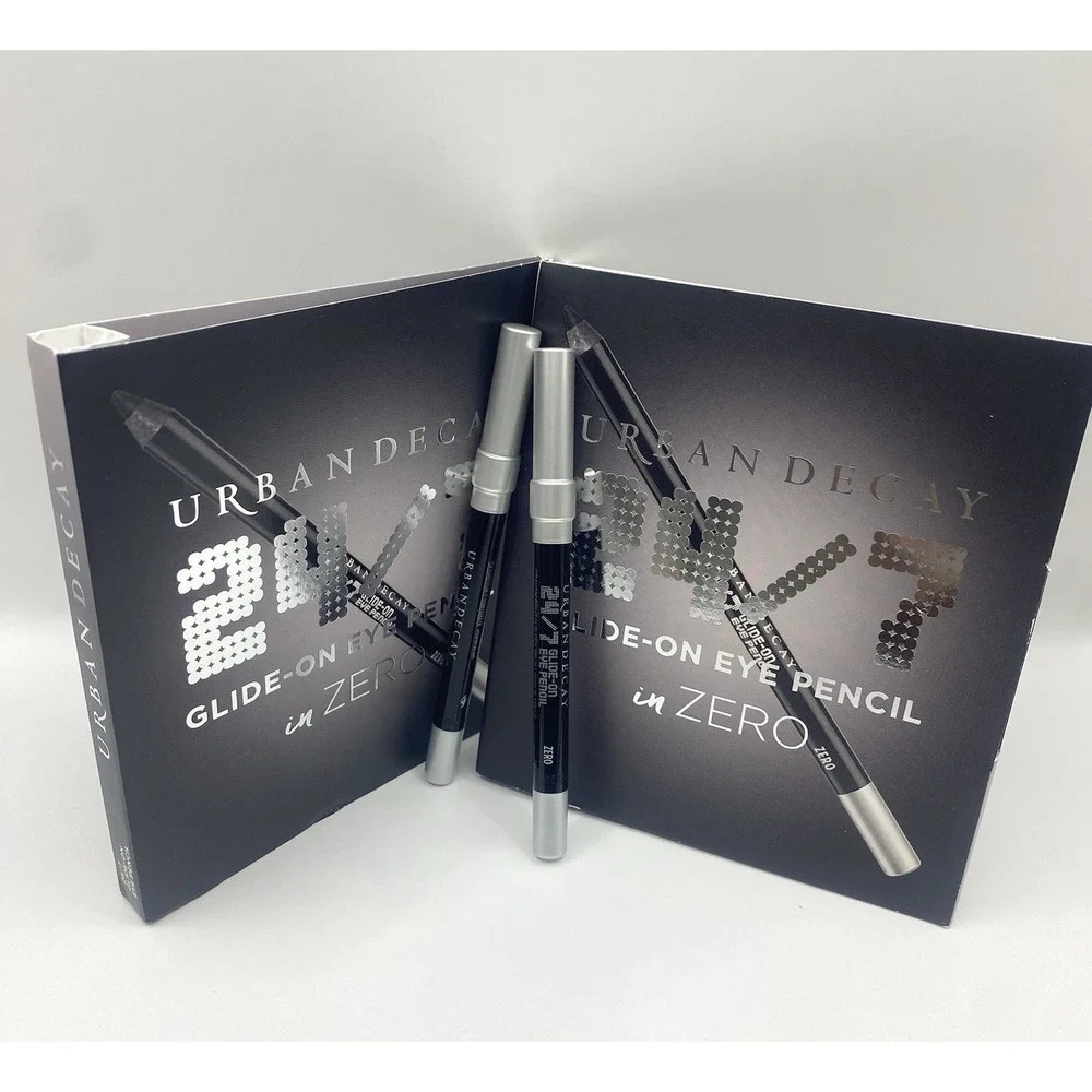2x Urban Decay 24/7 Glide On Waterproof Eye Pencil Liner in Zero Mini Size 0.3oz